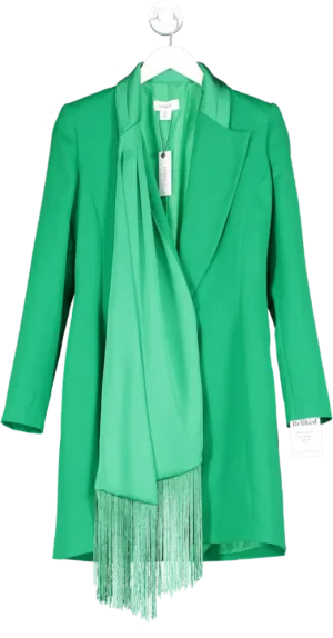 Coast Green Belted Fringe Detail Blazer Dress UK 8