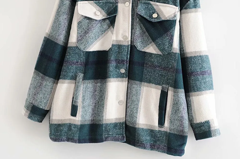 Contrast Single-breasted Lattice Pocket Cardigan Coat
