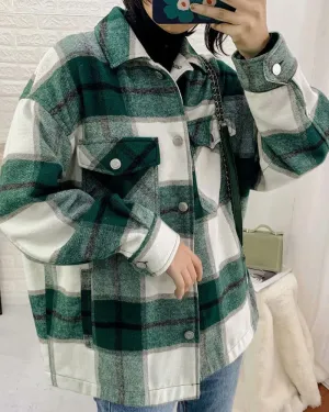 Contrast Single-breasted Lattice Pocket Cardigan Coat