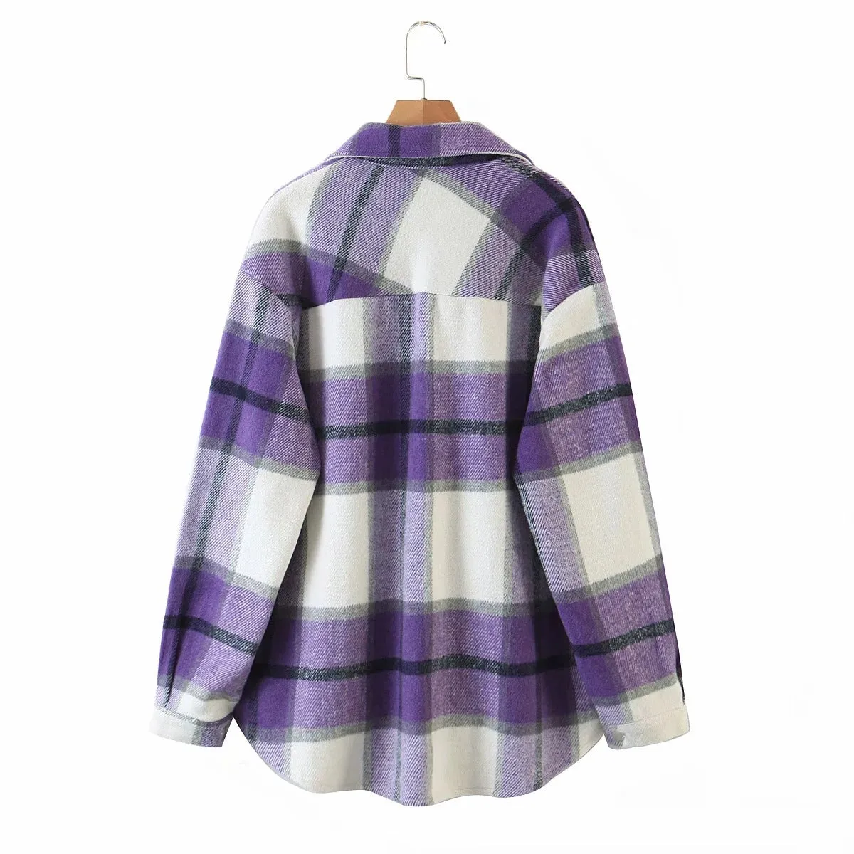 Contrast Single-breasted Lattice Pocket Cardigan Coat