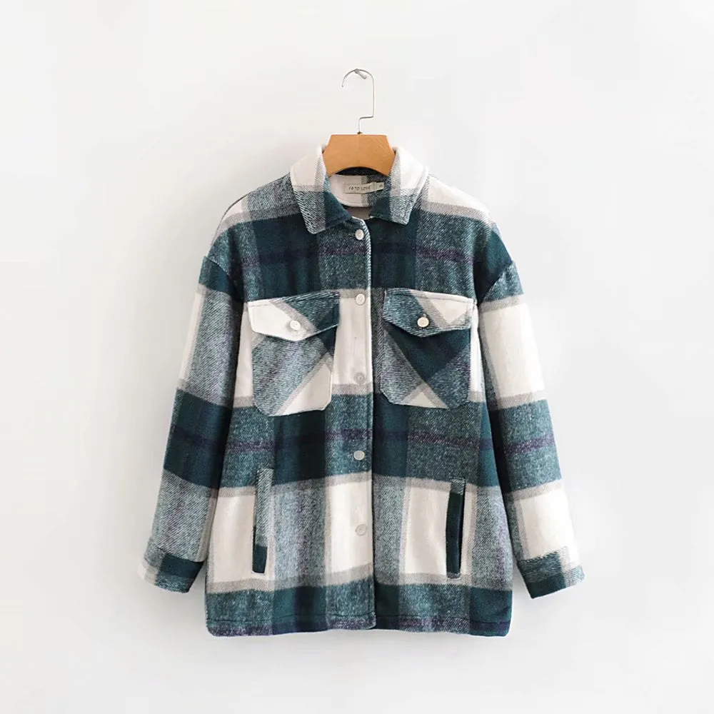 Contrast Single-breasted Lattice Pocket Cardigan Coat