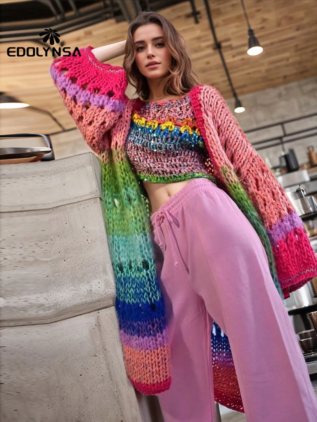 Cárdigan Kimono Boho Hecho a Mano