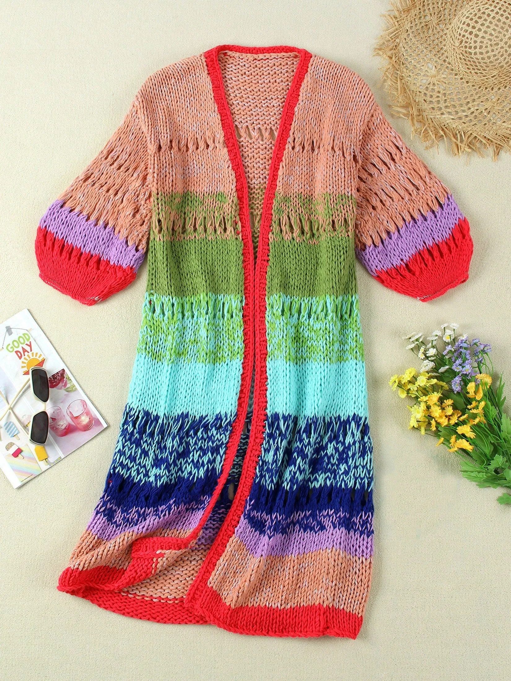 Cárdigan Kimono Boho Hecho a Mano