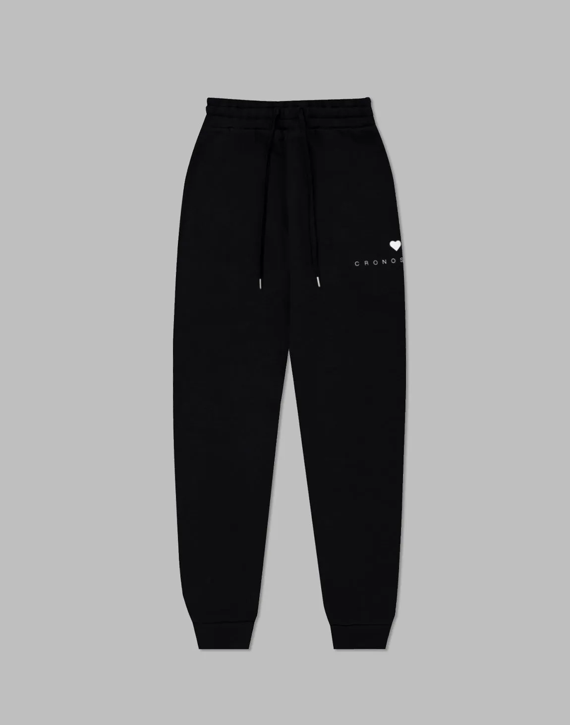 CRONOS WOMEN HEART LOGO SWEAT PANTS【BLACK】