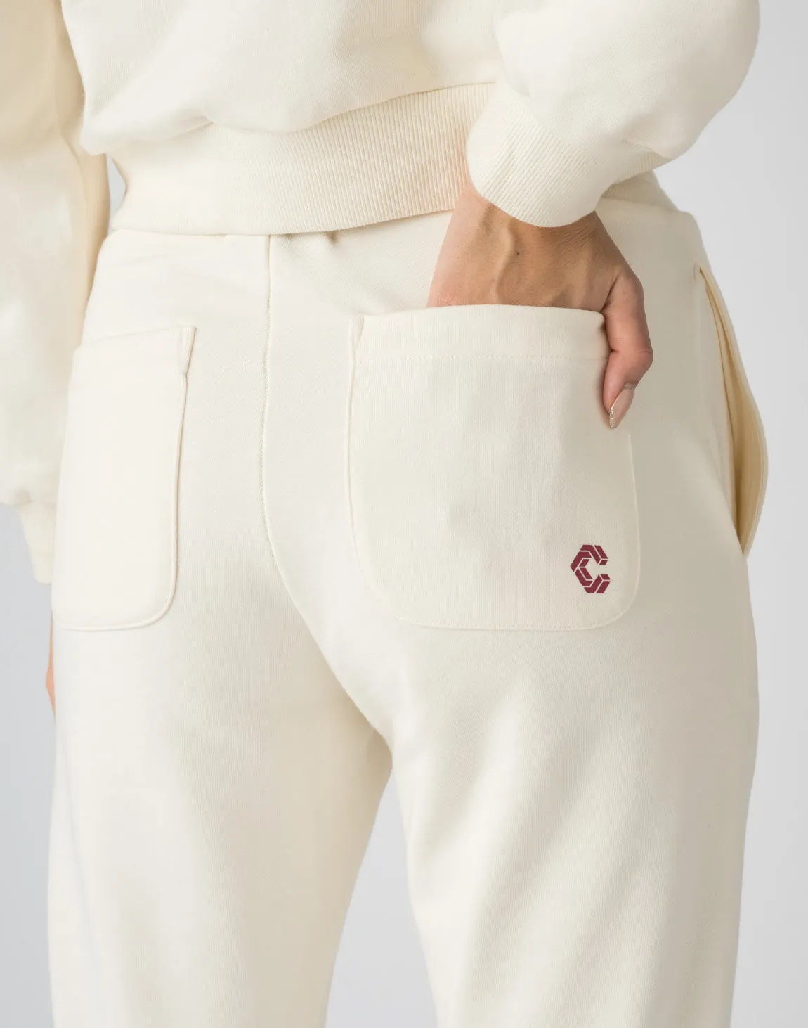 CRONOS WOMEN HEART LOGO SWEAT PANTS【BLACK】