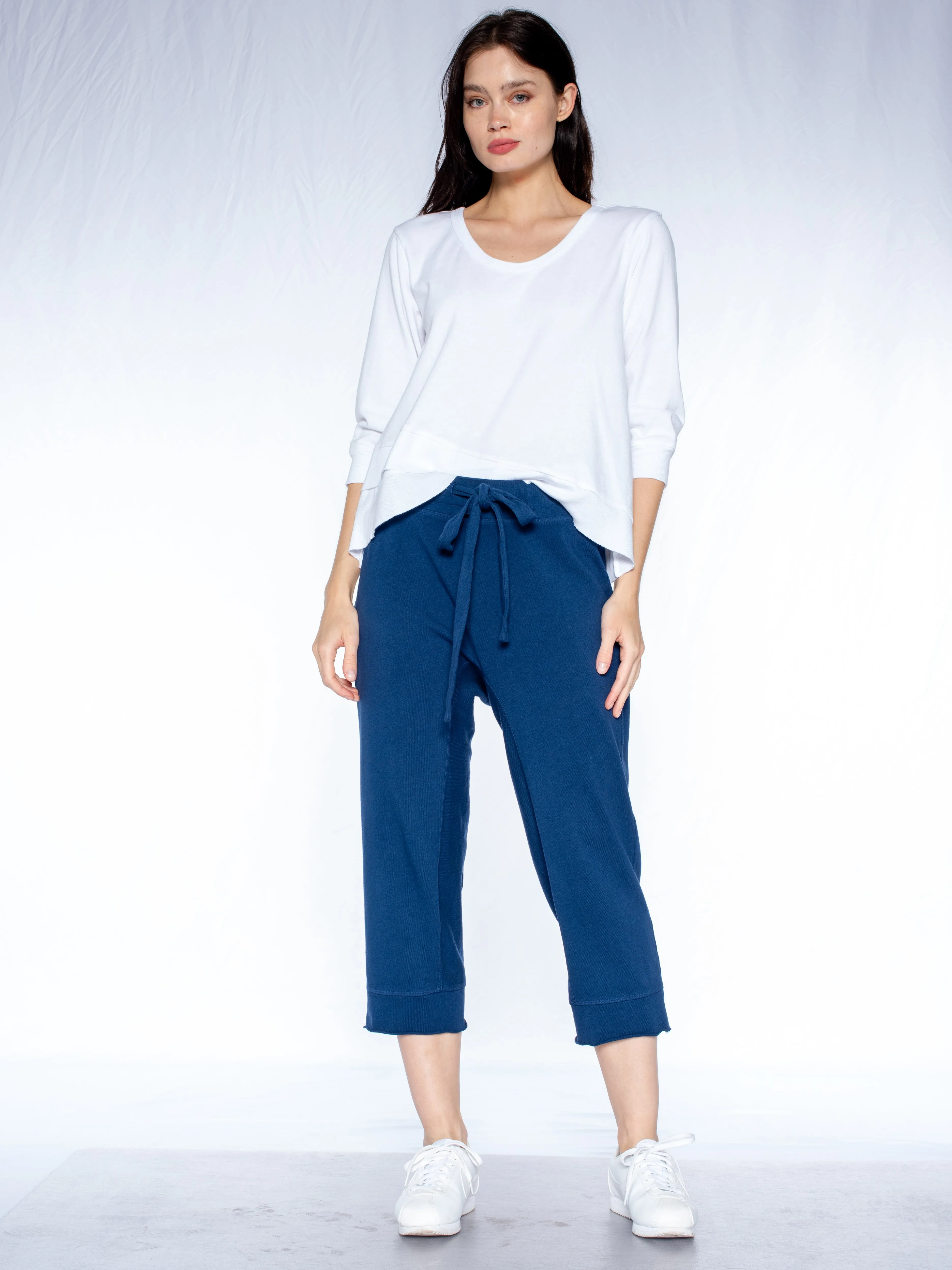 Crop Raw Jogger Easy Fit Pants