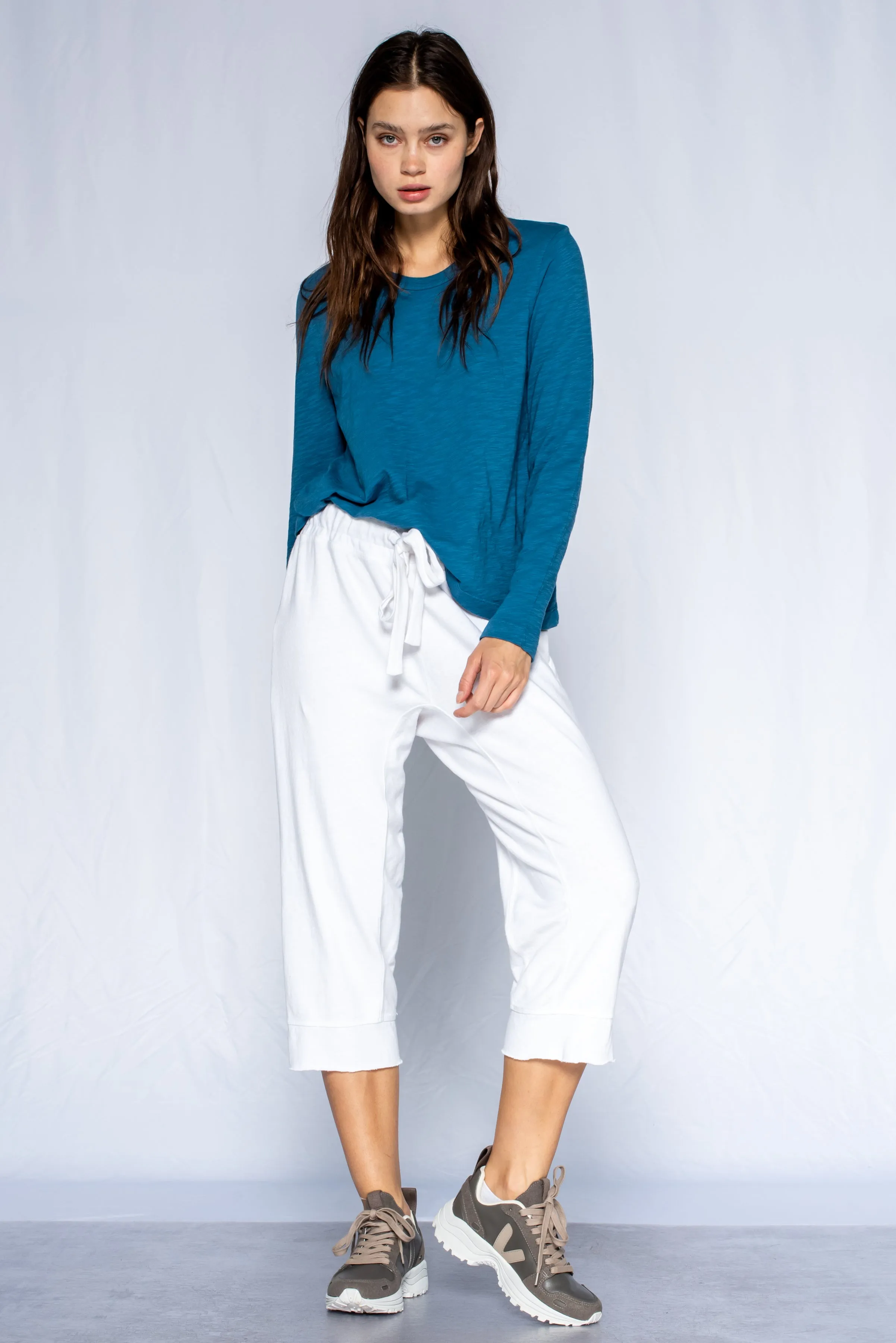 Crop Raw Jogger Easy Fit Pants
