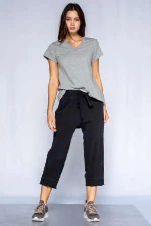 Crop Raw Jogger Easy Fit Pants