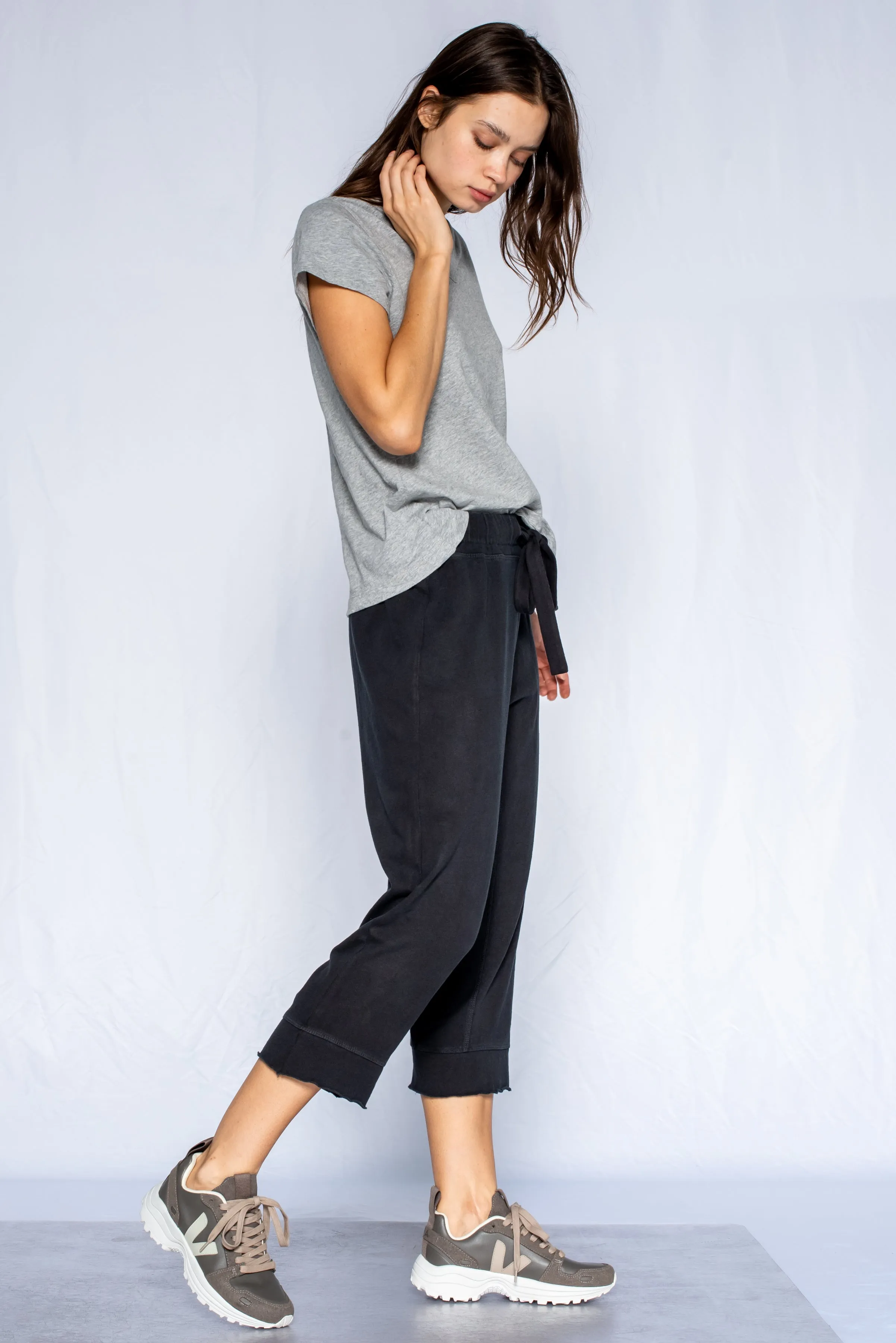 Crop Raw Jogger Easy Fit Pants