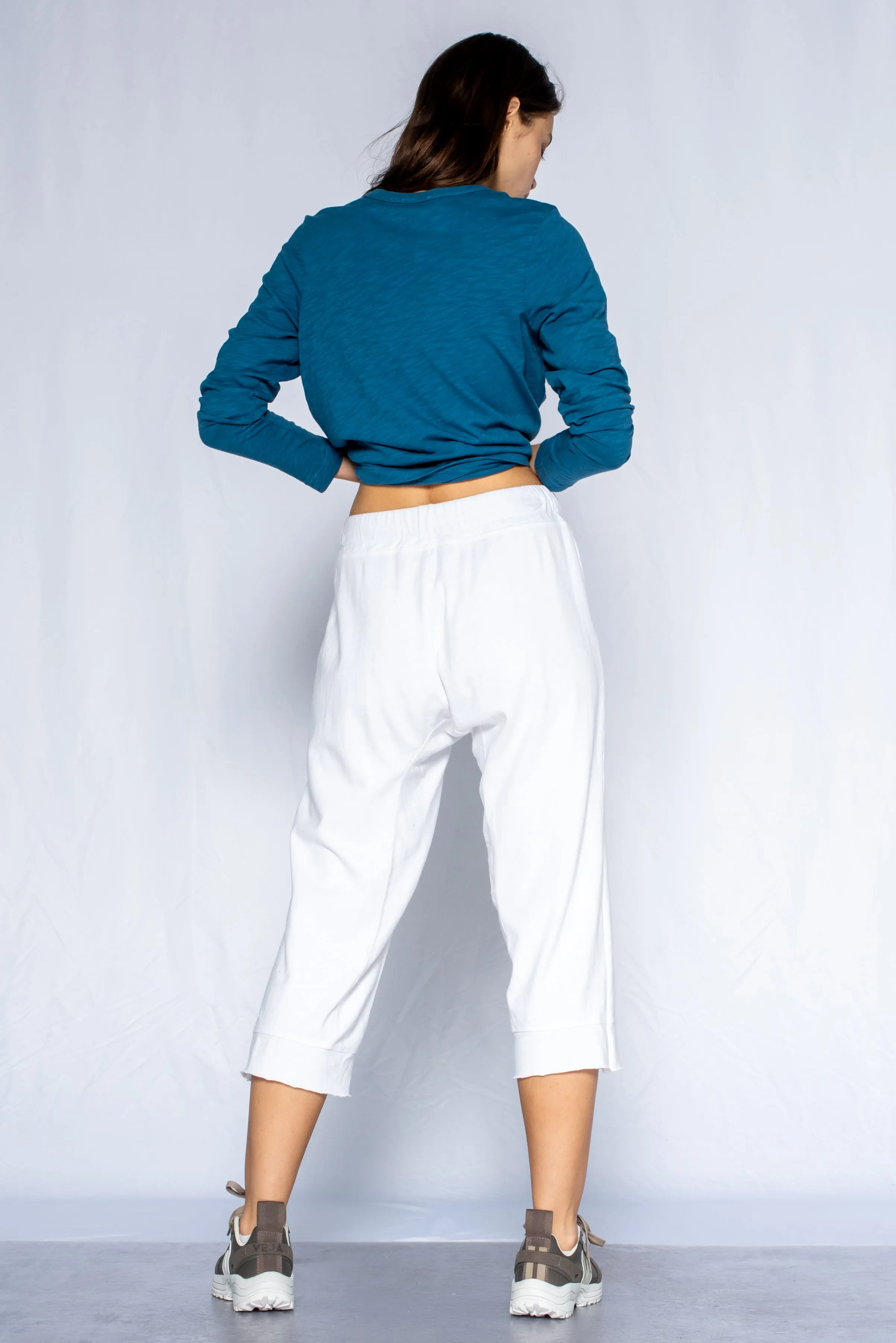 Crop Raw Jogger Easy Fit Pants