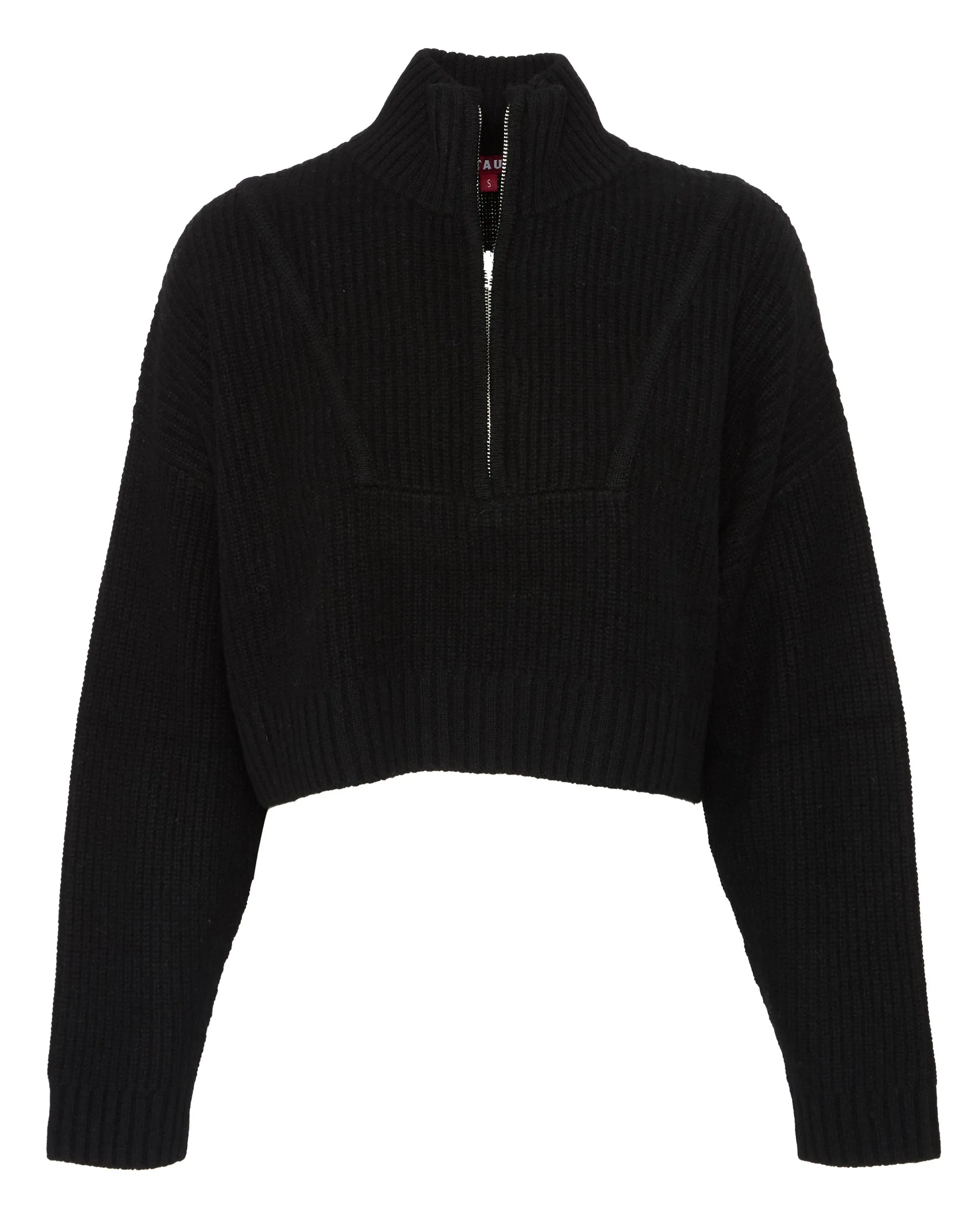 Cropped Hampton Cashmere Sweater in Black
