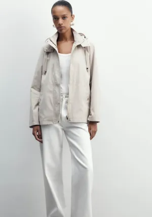 Curved Hem Parka - Grey