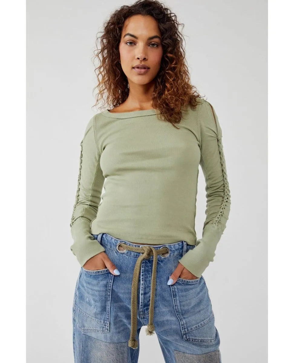 Daisy Chain Cuff Long Sleeve Green Tea Leaves