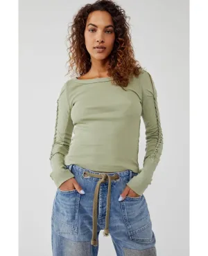 Daisy Chain Cuff Long Sleeve Green Tea Leaves