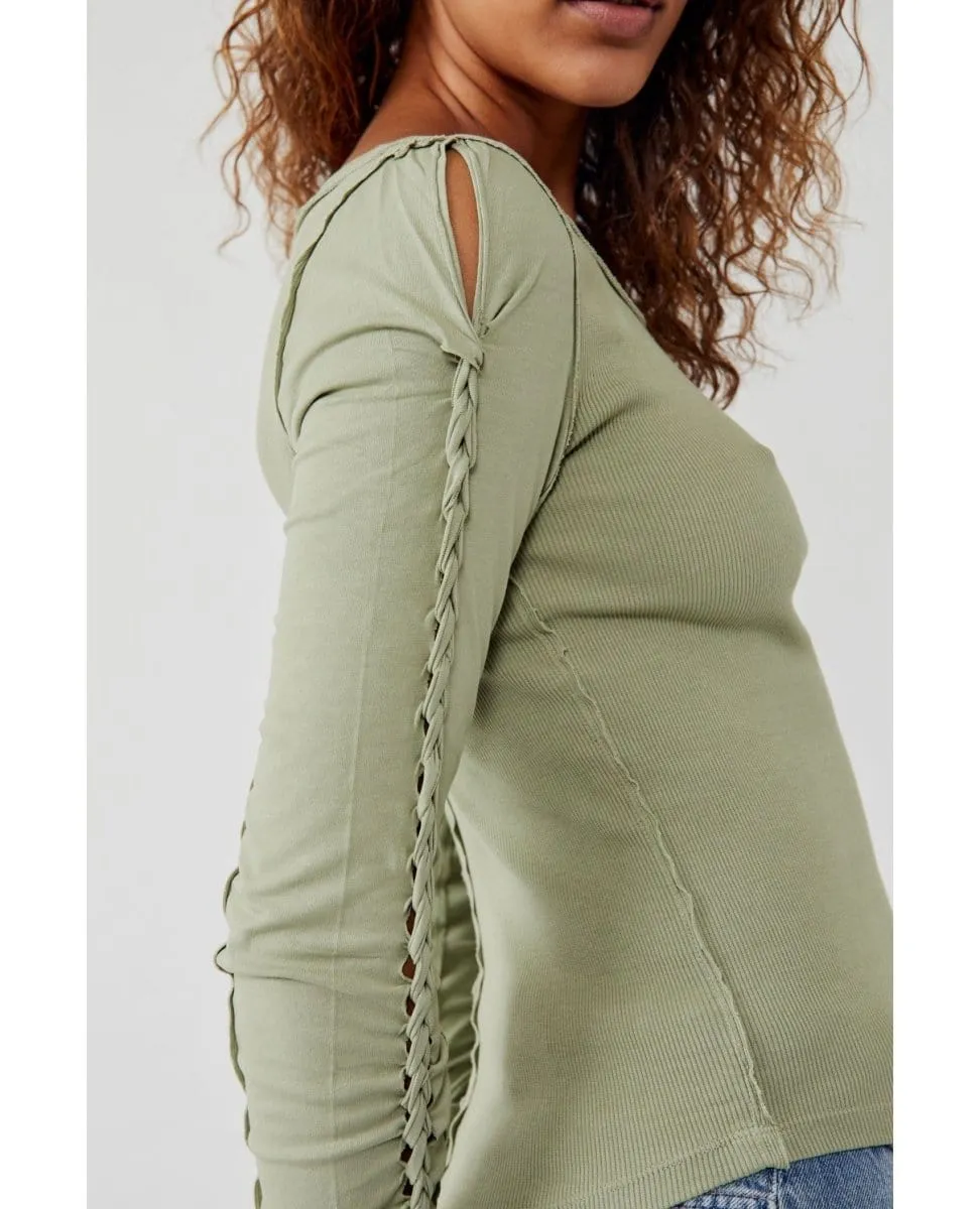 Daisy Chain Cuff Long Sleeve Green Tea Leaves