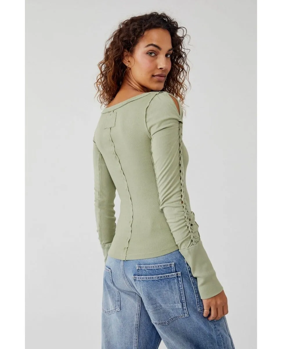 Daisy Chain Cuff Long Sleeve Green Tea Leaves