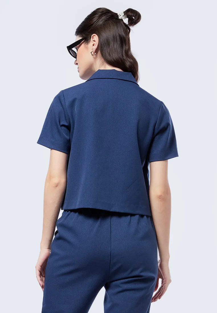 Double Breasted Short Sleeve Blazer