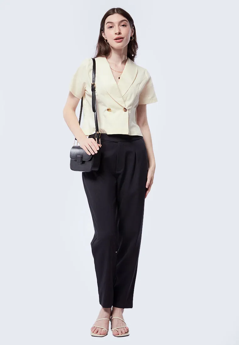 Double Breasted Short Sleeve Blazer