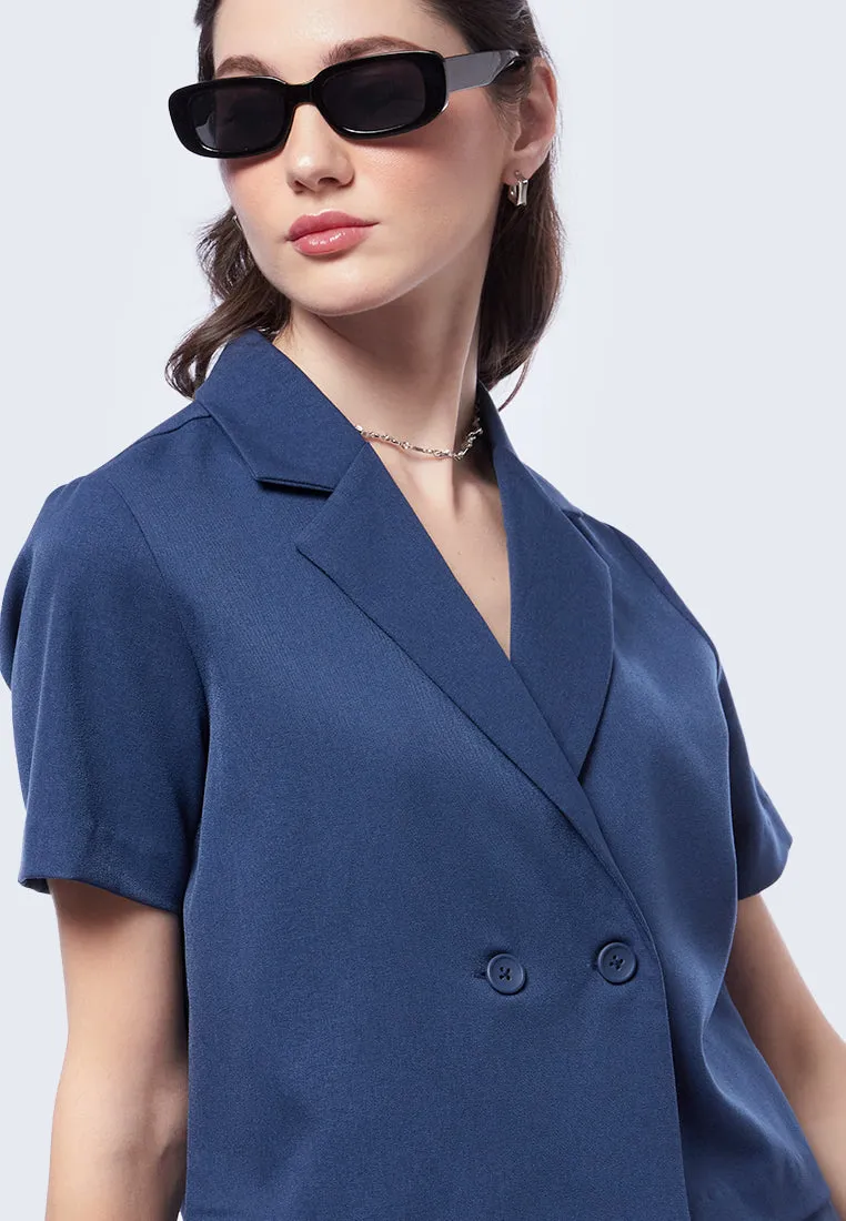 Double Breasted Short Sleeve Blazer