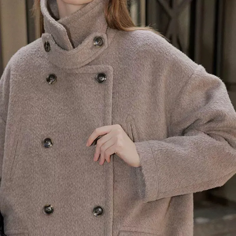 Double-Breasted Woolen Coat