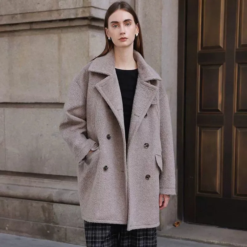 Double-Breasted Woolen Coat