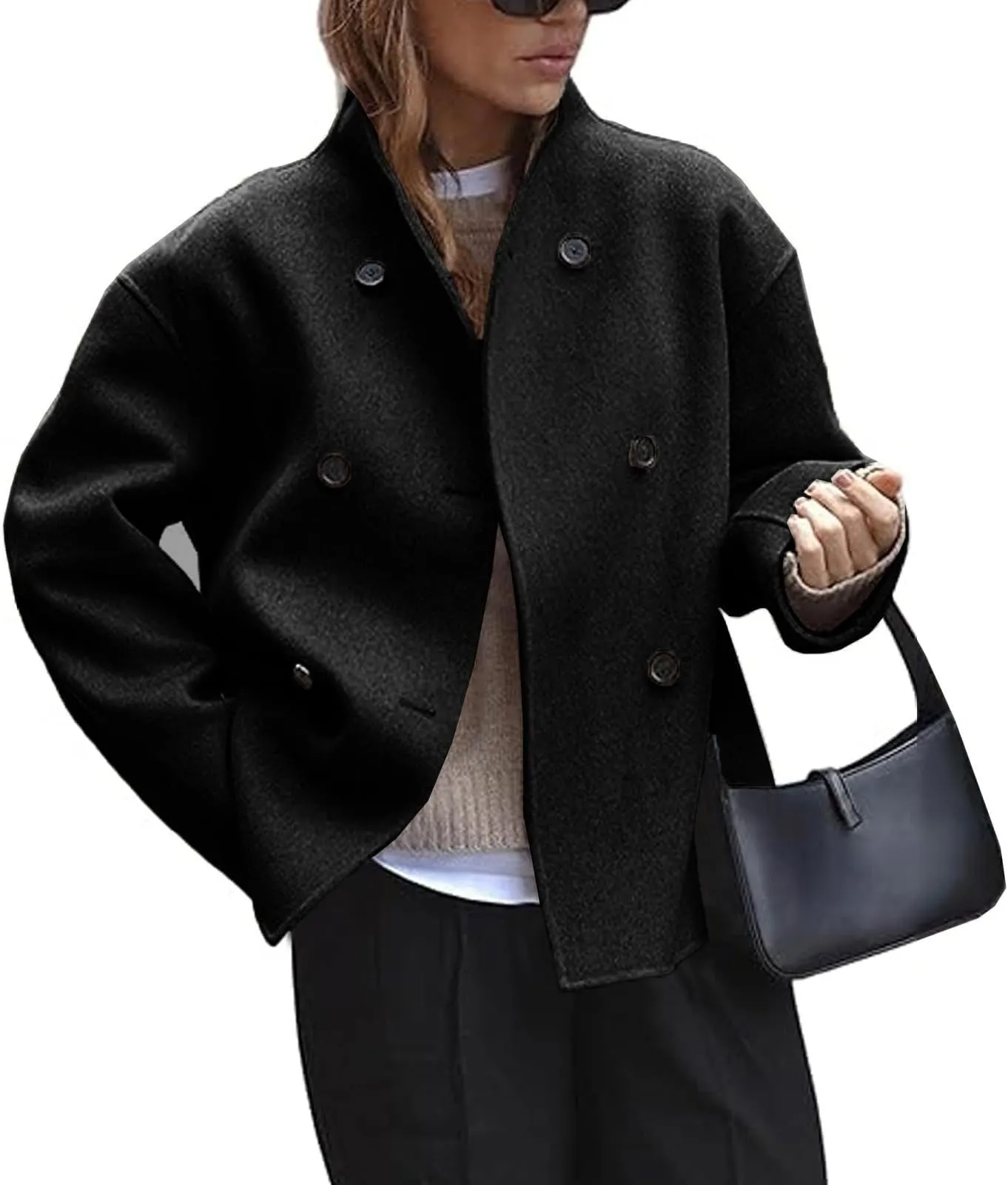 Fashion Three-row Button Short Plaids And Tweedst Coat