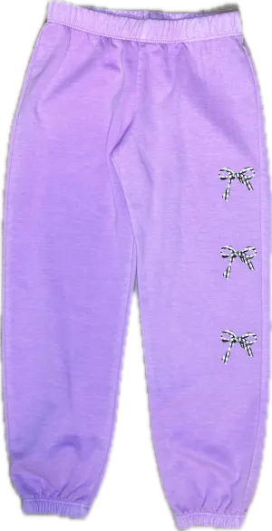 FIREHOUSE- Checkered Bows Sweatpants (grape)