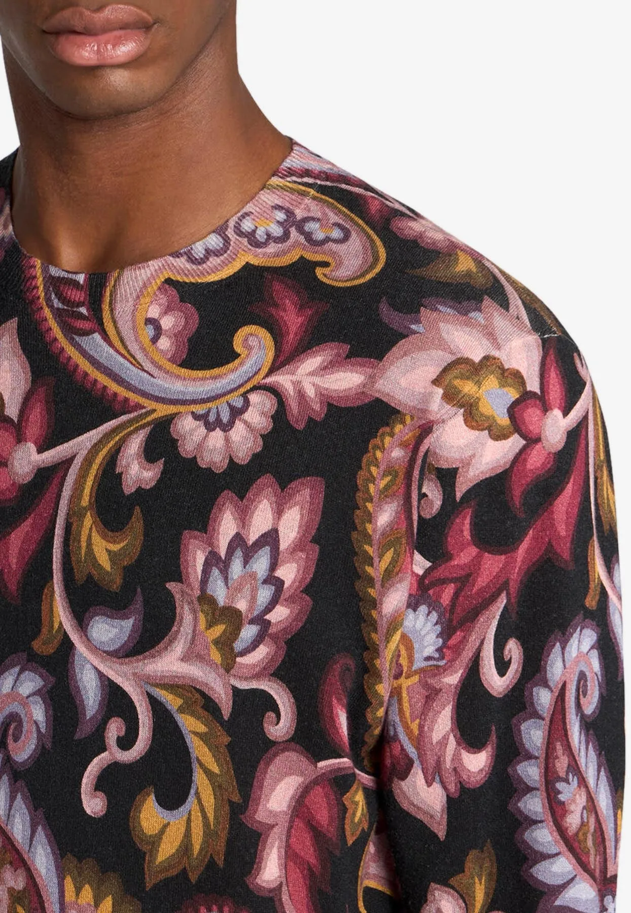 Floral Paisley Silk-Blend Sweater