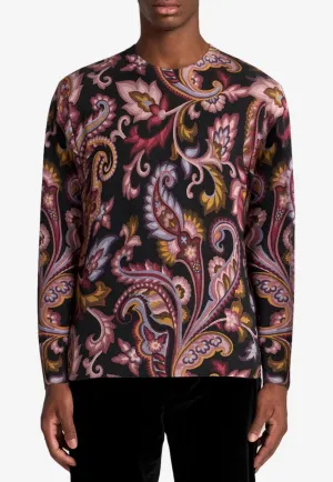 Floral Paisley Silk-Blend Sweater