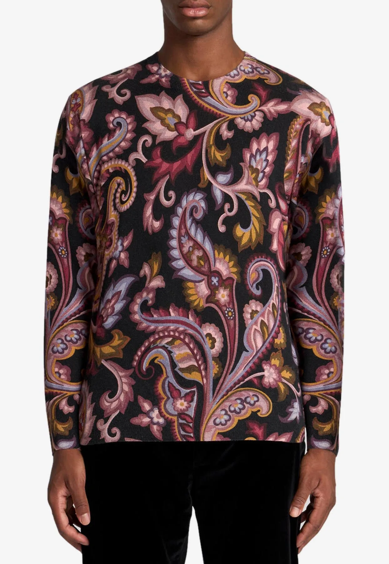 Floral Paisley Silk-Blend Sweater