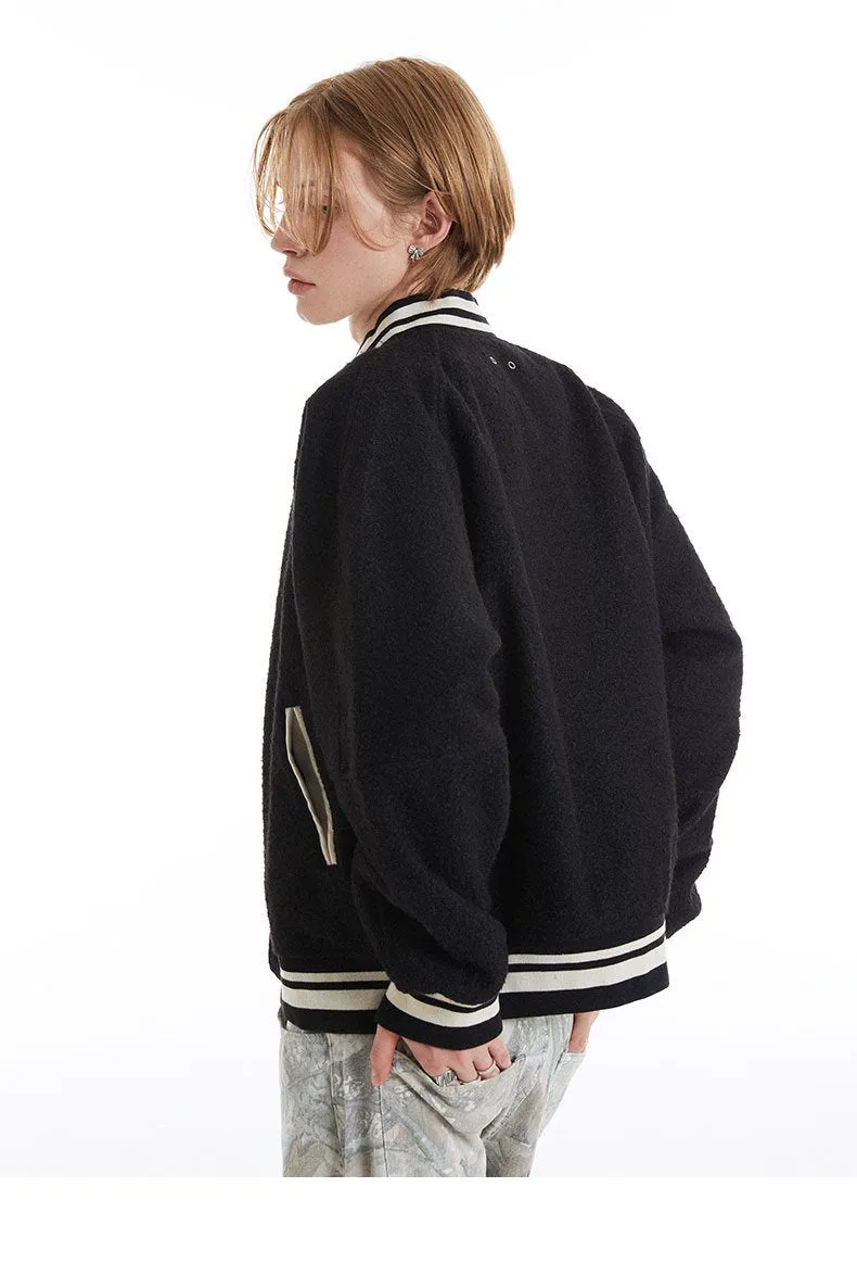 Genderless Retro Woolen Raglan Sleeve High-end Flying Suit Jacket Coat For Men And Women