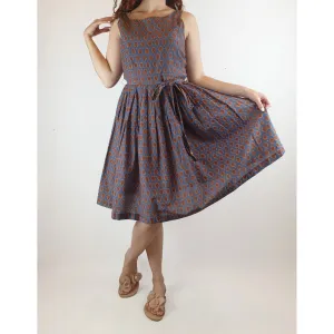 Gorman silk/cotton mix orange and blue print dress size 10