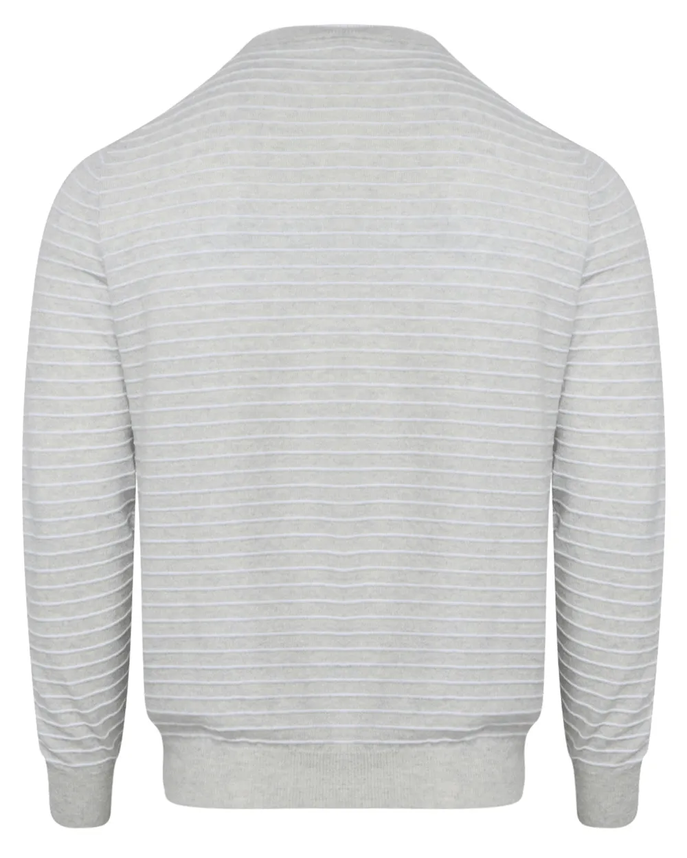 Grey and White Striped Bicolor Sweater