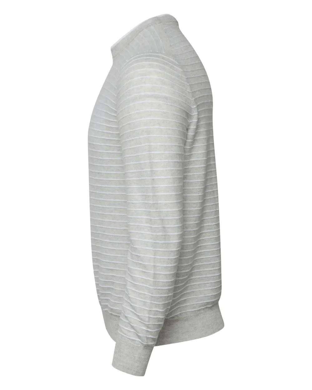 Grey and White Striped Bicolor Sweater
