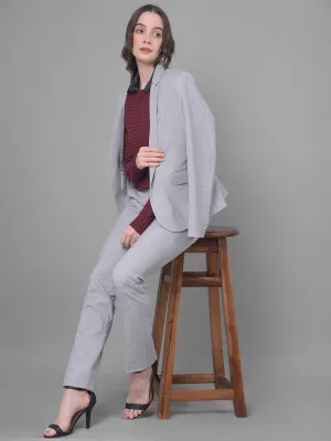Grey Single Breasted Blazer