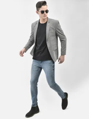 Grey Single Breasted Blazer