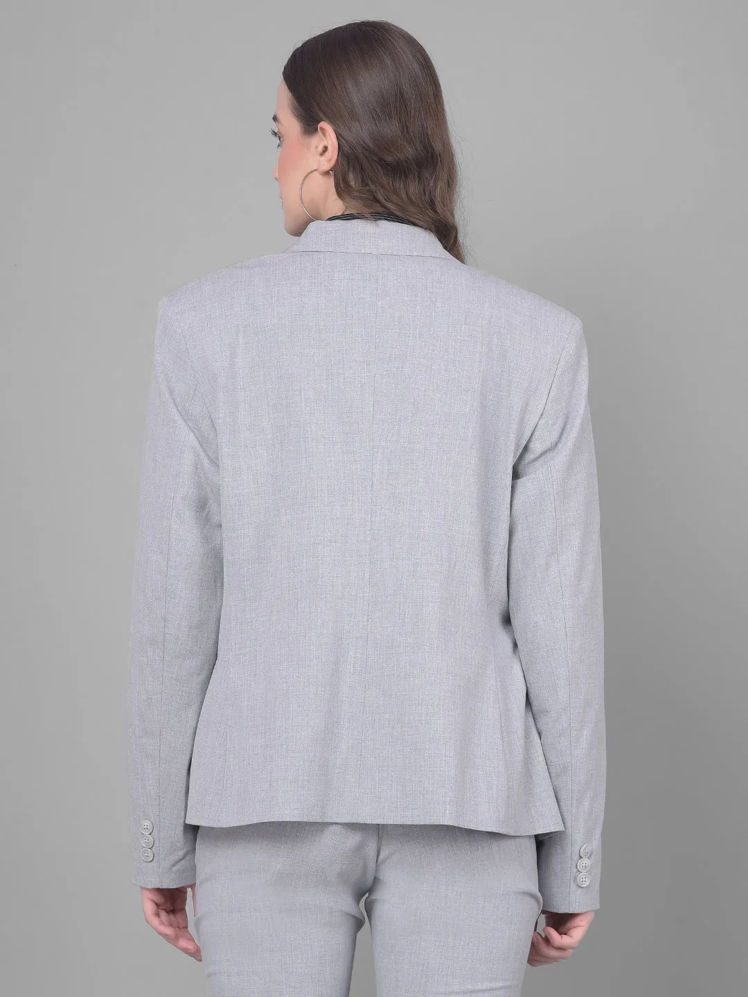 Grey Single Breasted Blazer
