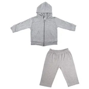 Heather Grey Interlock Sweat Pants and Hoodie Set (NB,S,M,L)