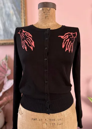 HELL YEAH DEVIL LONG SLEEVE CARDIGAN*BLACK