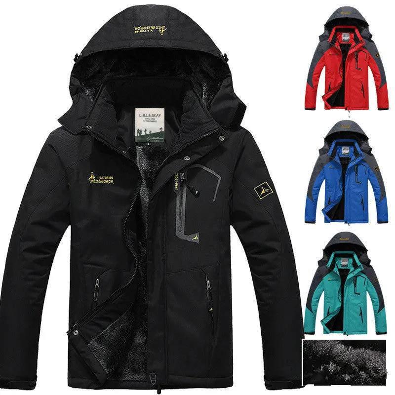 hot Brand jacket men Plus velvet warm wind parka hooded coat men XD016