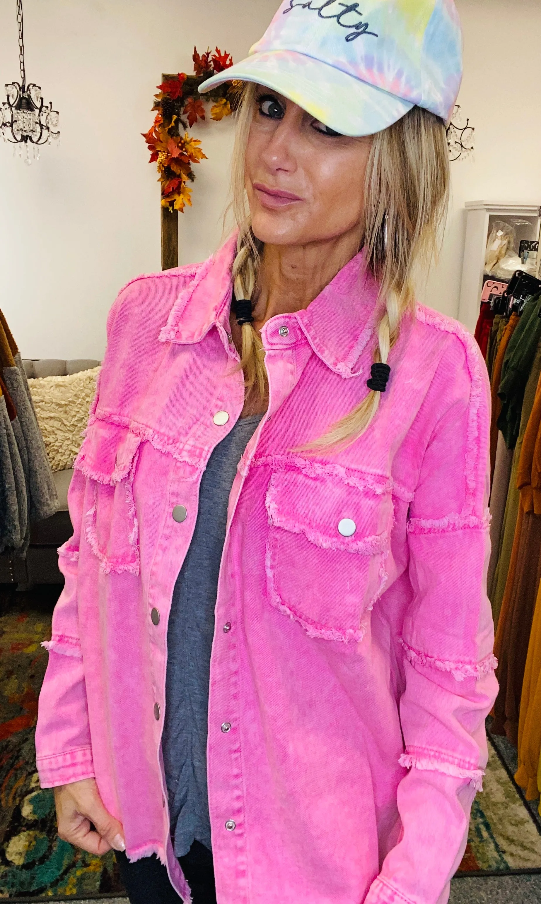 Hot Pink Vintage Seam Fur Patched 143 Jacket 11/7/22 4606