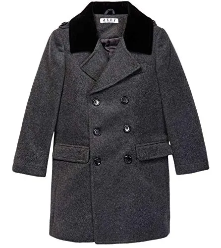 Isaac Mizrahi Boys' Velvet Collar Peacoat