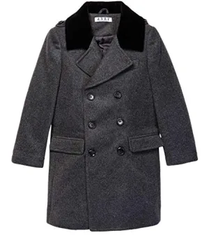 Isaac Mizrahi Boys' Velvet Collar Peacoat