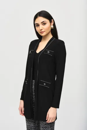 JOSEPH RIBKOFF - Silky Knit Trimmed Cardigan - 243223