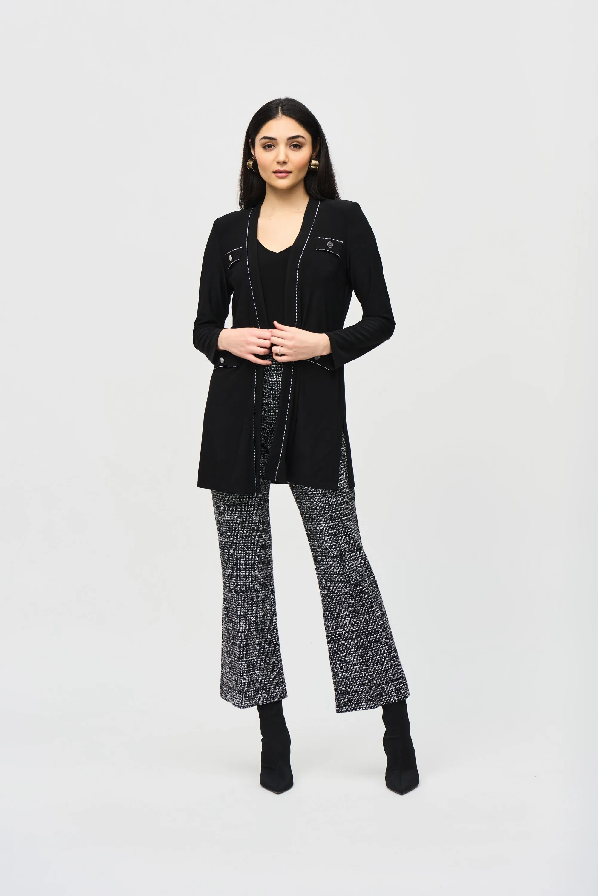 JOSEPH RIBKOFF - Silky Knit Trimmed Cardigan - 243223
