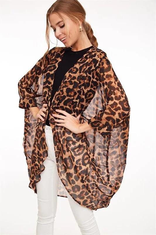 Leopard Print Kimono Top