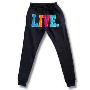 Live Chenille Joggers- Black Multi