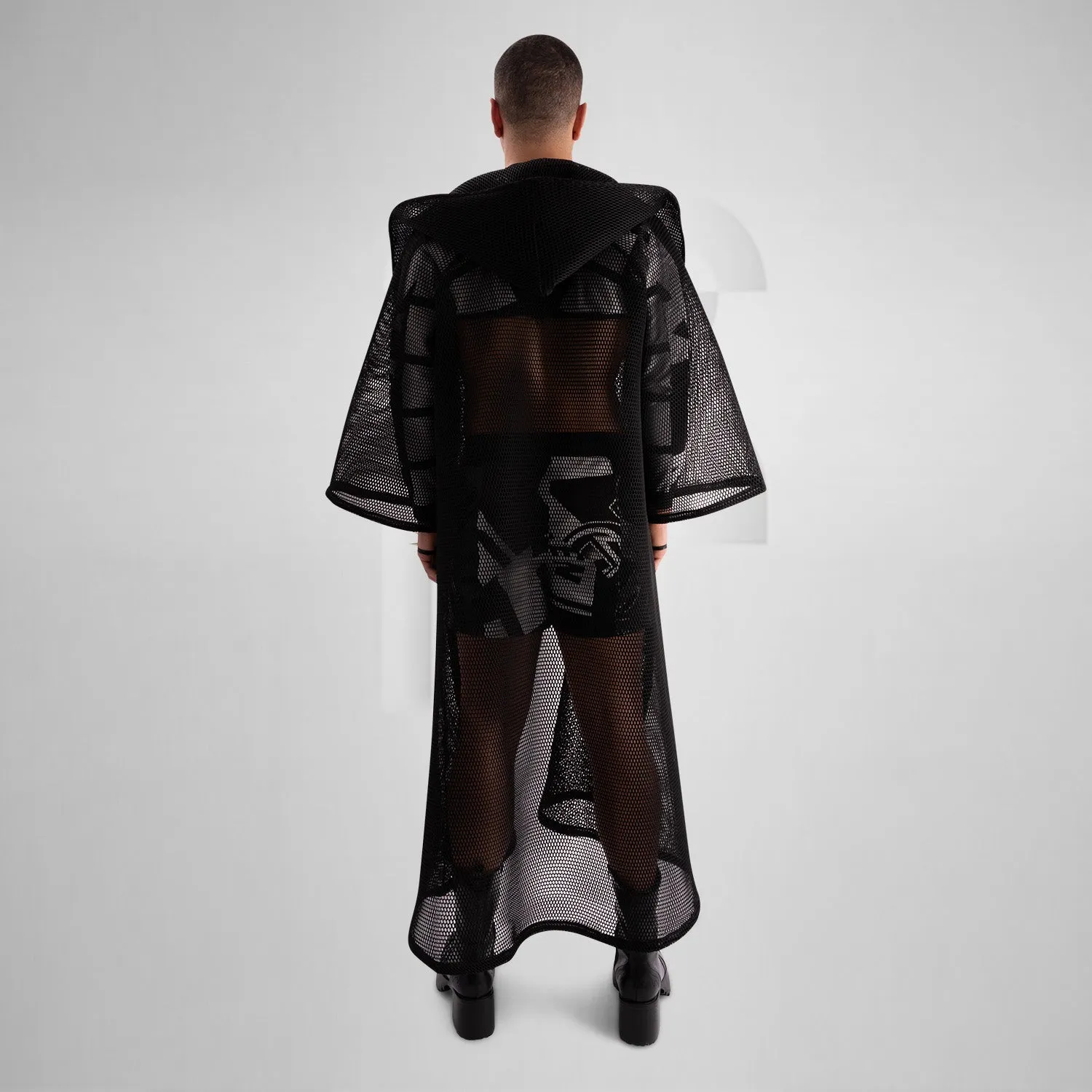 Long Net Cardigan
