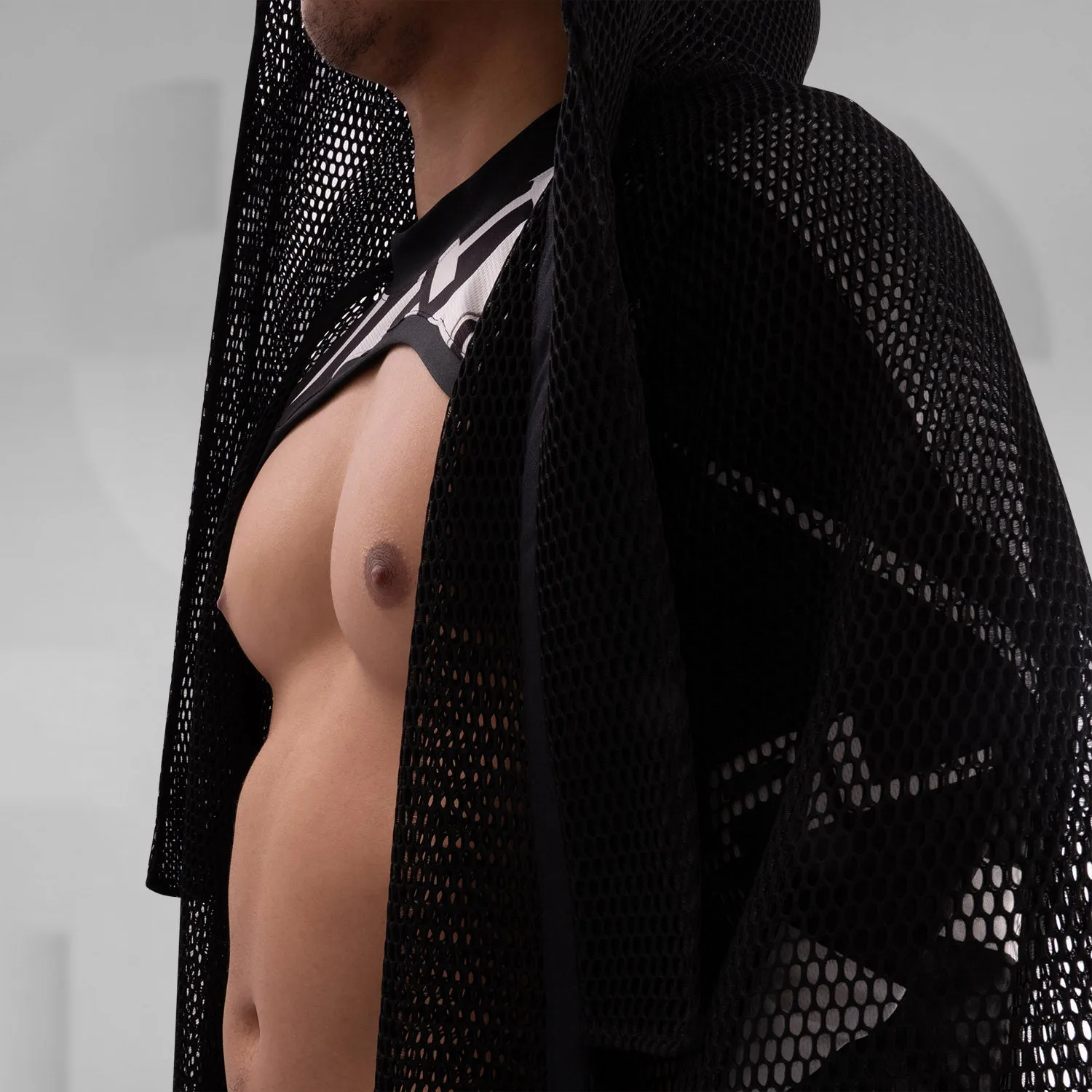 Long Net Cardigan