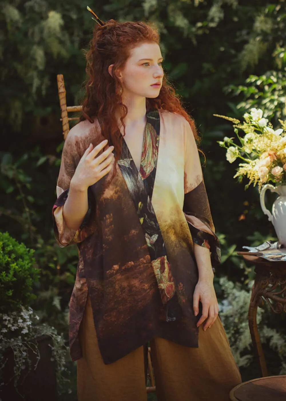 Market Of Stars The Artist Midi Kimono Brown